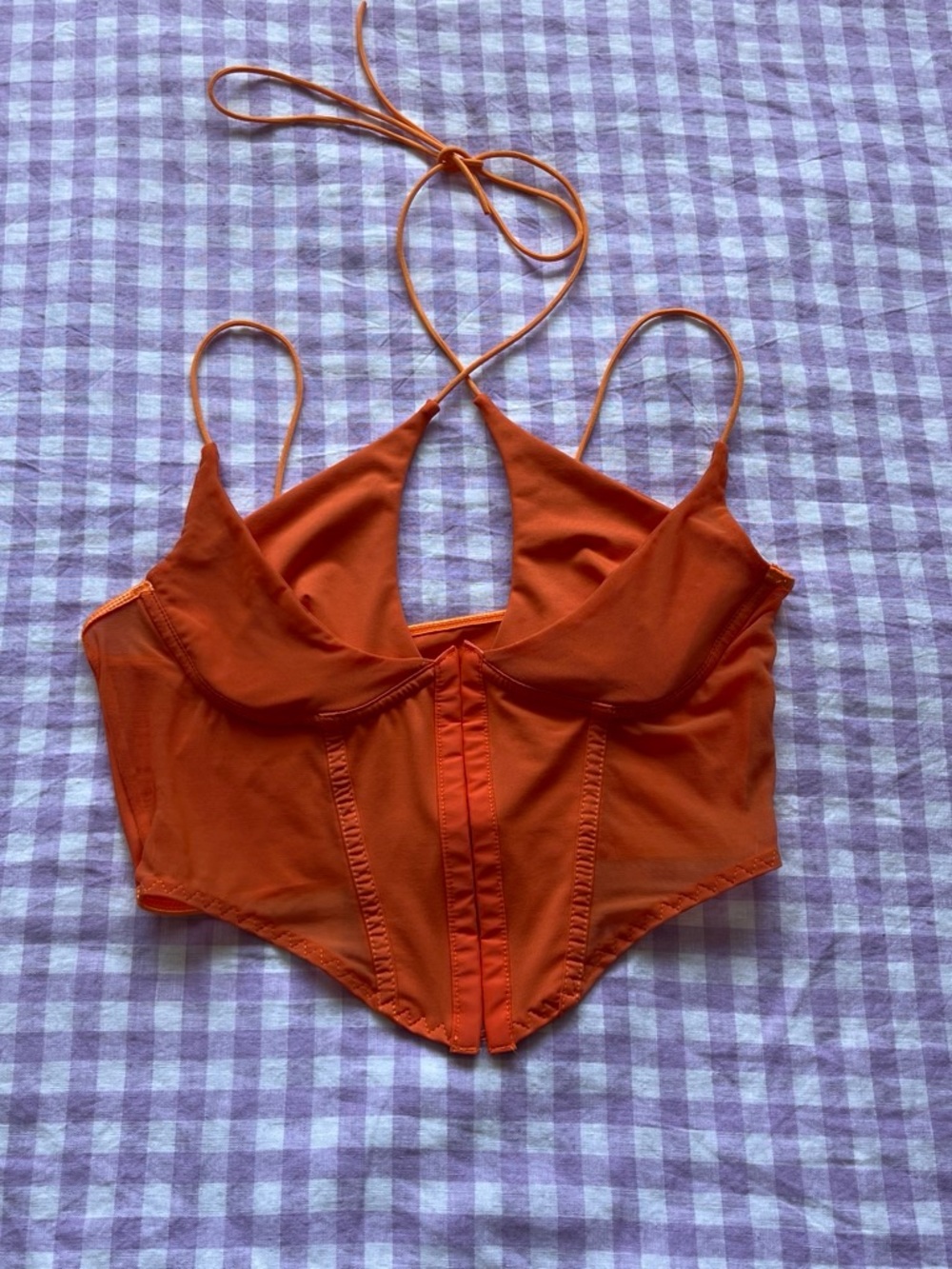 Orange Halter Corset Top